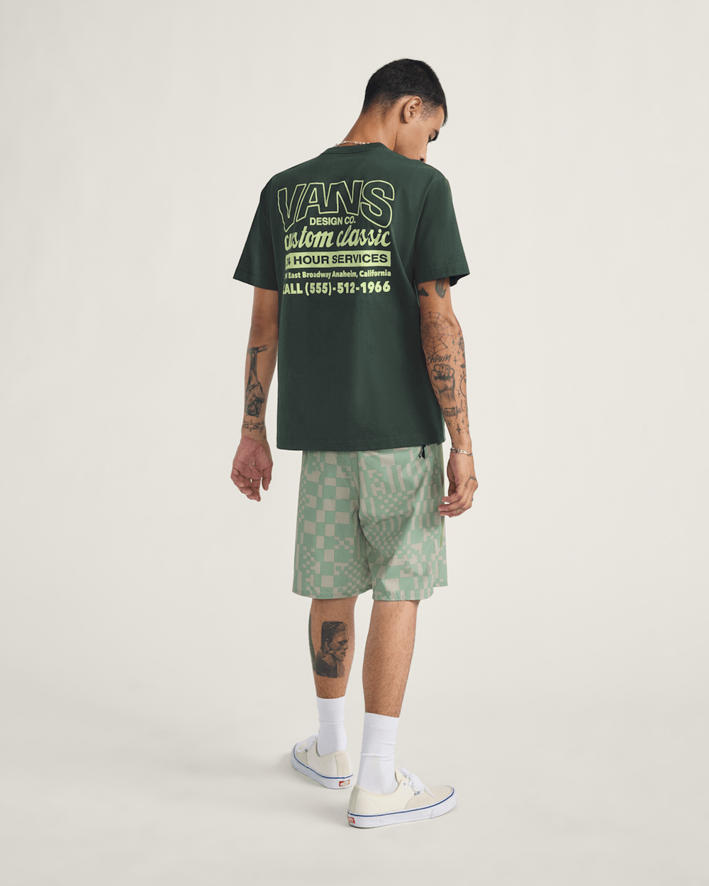 Women|Men Vans Daily AOP Sideline Boardshorts in Grey Olive Green
