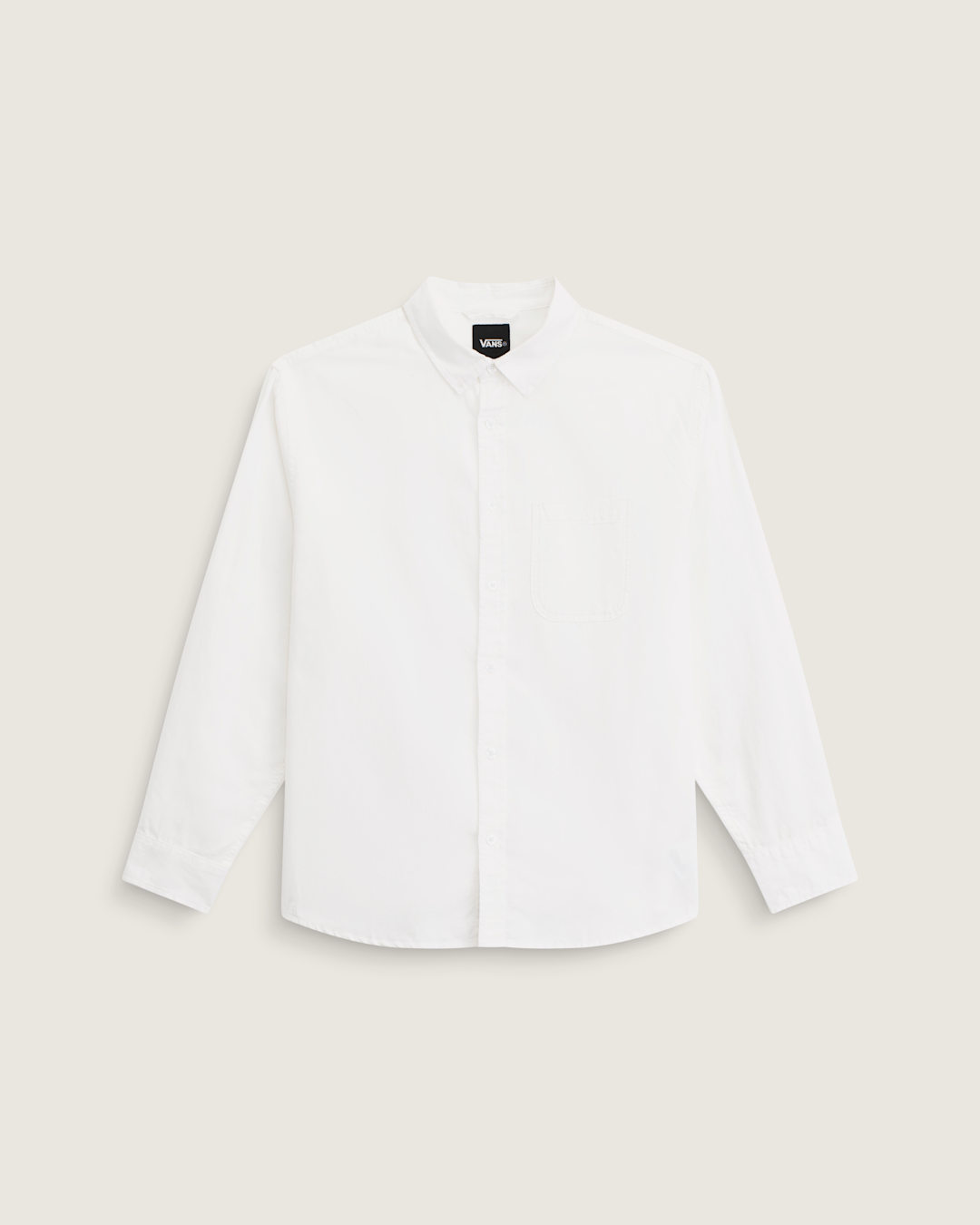 Men Vans Lawson Solid Oxford Long Sheeve Shirt in White