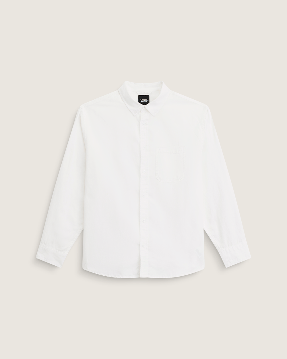 Men Vans Lawson Solid Oxford Long Sheeve Shirt in White