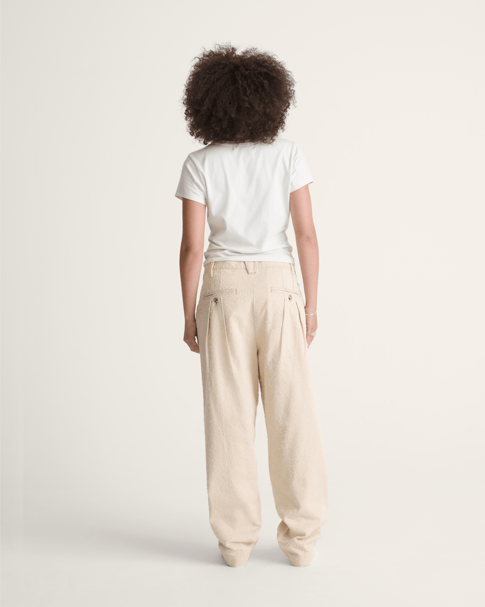 Men Vans OTW by Vans Back Pleated Trousers in Creme Brulee Beige