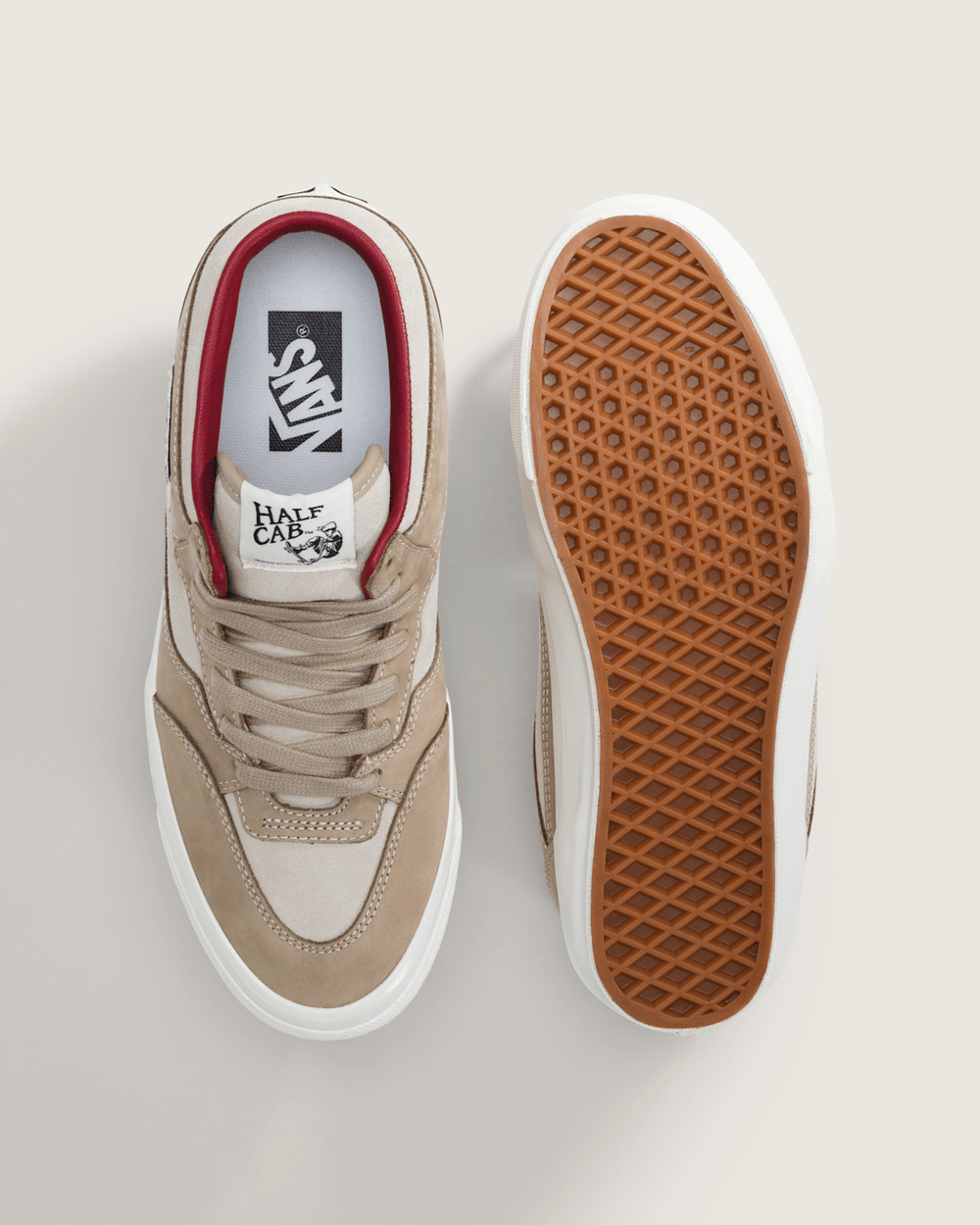 Men Vans Premium Half Cab Shoe in Oatmeal Beige