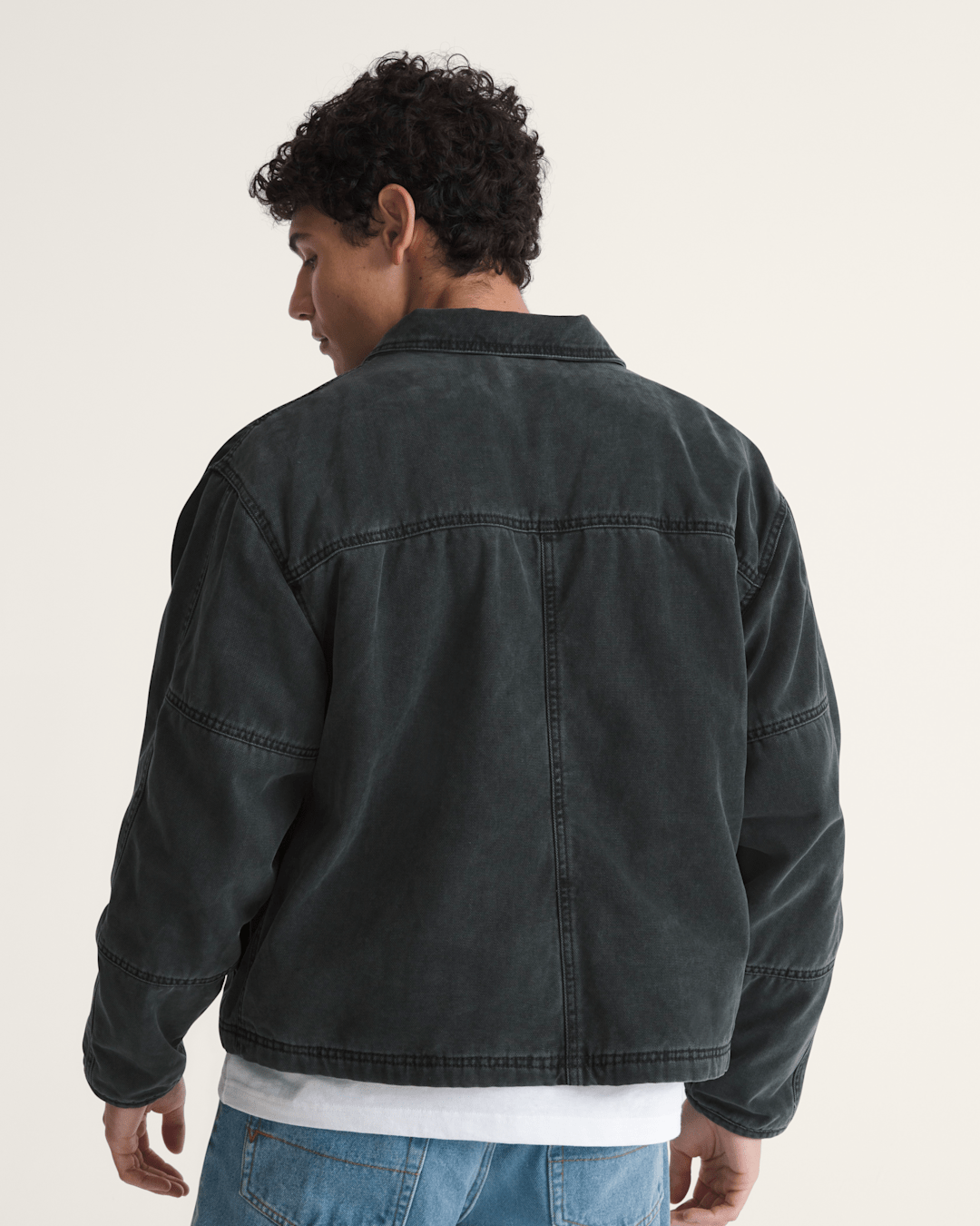 Men Vans Umber Pigment Canvas Jacket in Black