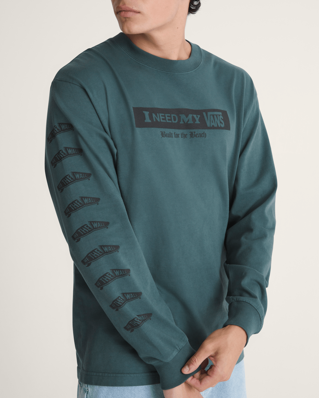 Men Vans I Need My Long Sleeve T-Shirt in Mossy Olive Green