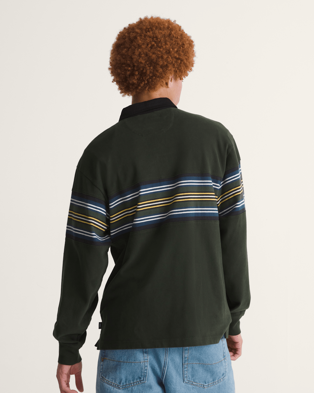 Men Vans Surge Rugby Long Sleeve Shirt in Dried Kelp Green