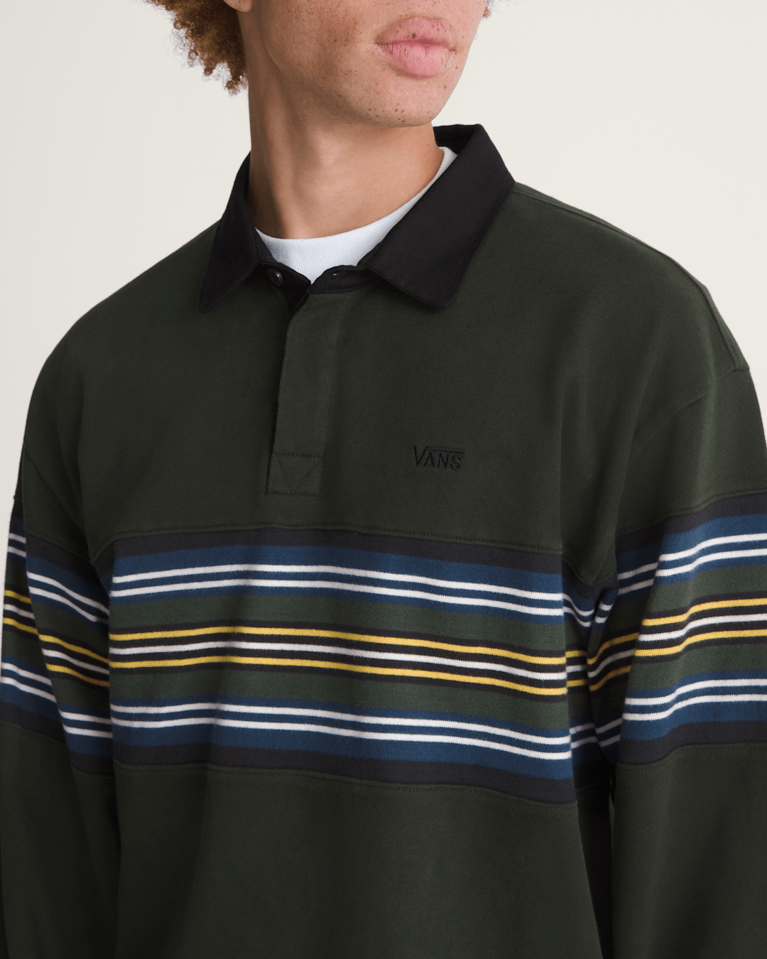 Men Vans Surge Rugby Long Sleeve Shirt in Dried Kelp Green
