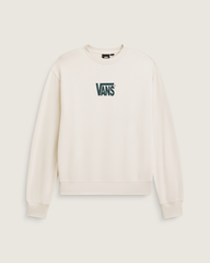 Men Vans Stretch Logo Crew Sweatshirt in Oatmeal Beige