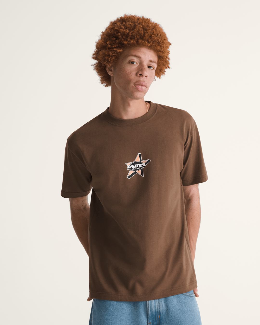 Men Vans Starmarked T-Shirt in Vintage Cocoa Brown