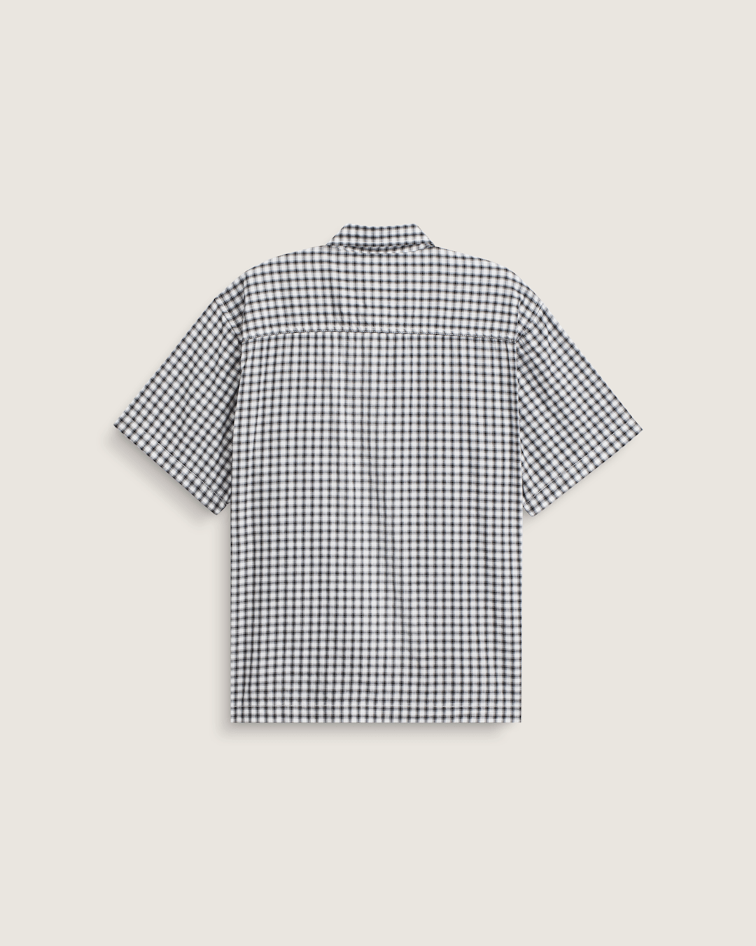 Men Vans Larkspur Mini Plaid Shirt in White / Black