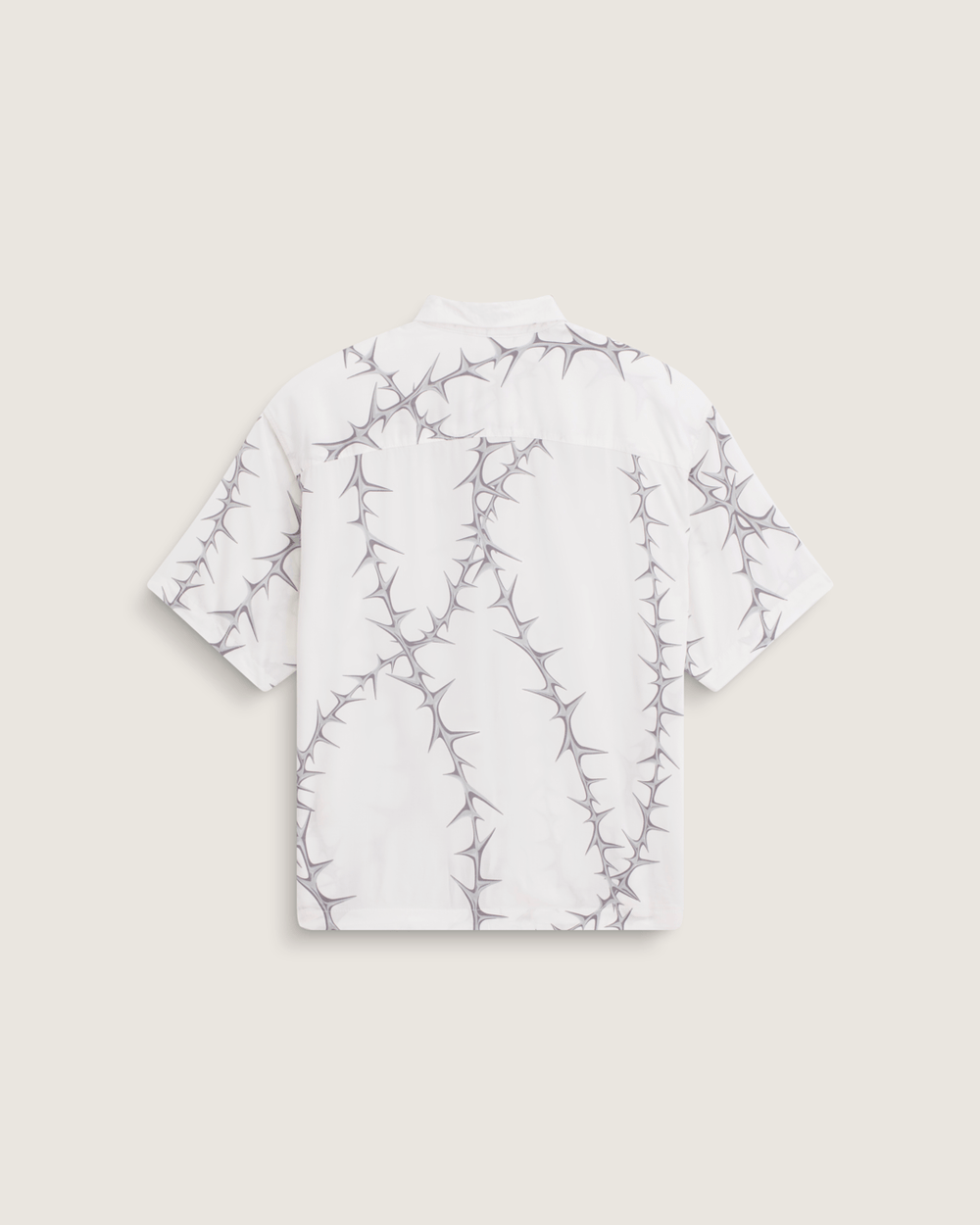 Men Vans Van Doren Printed Camp Button Up Shirt in White