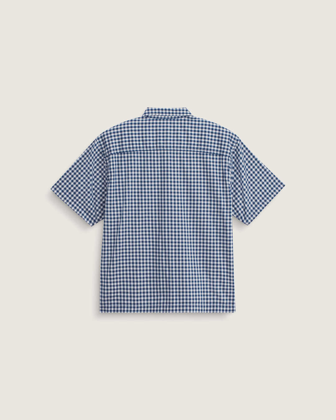 Men Vans Larkspur Mini Plaid Shirt in Deep Indigo Blue