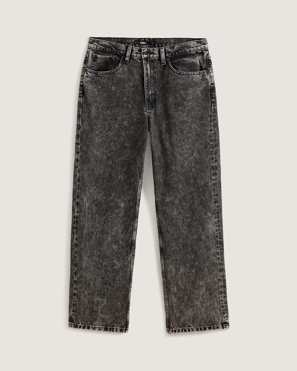 Men Vans Check-5 Loose Denim Pants in Black