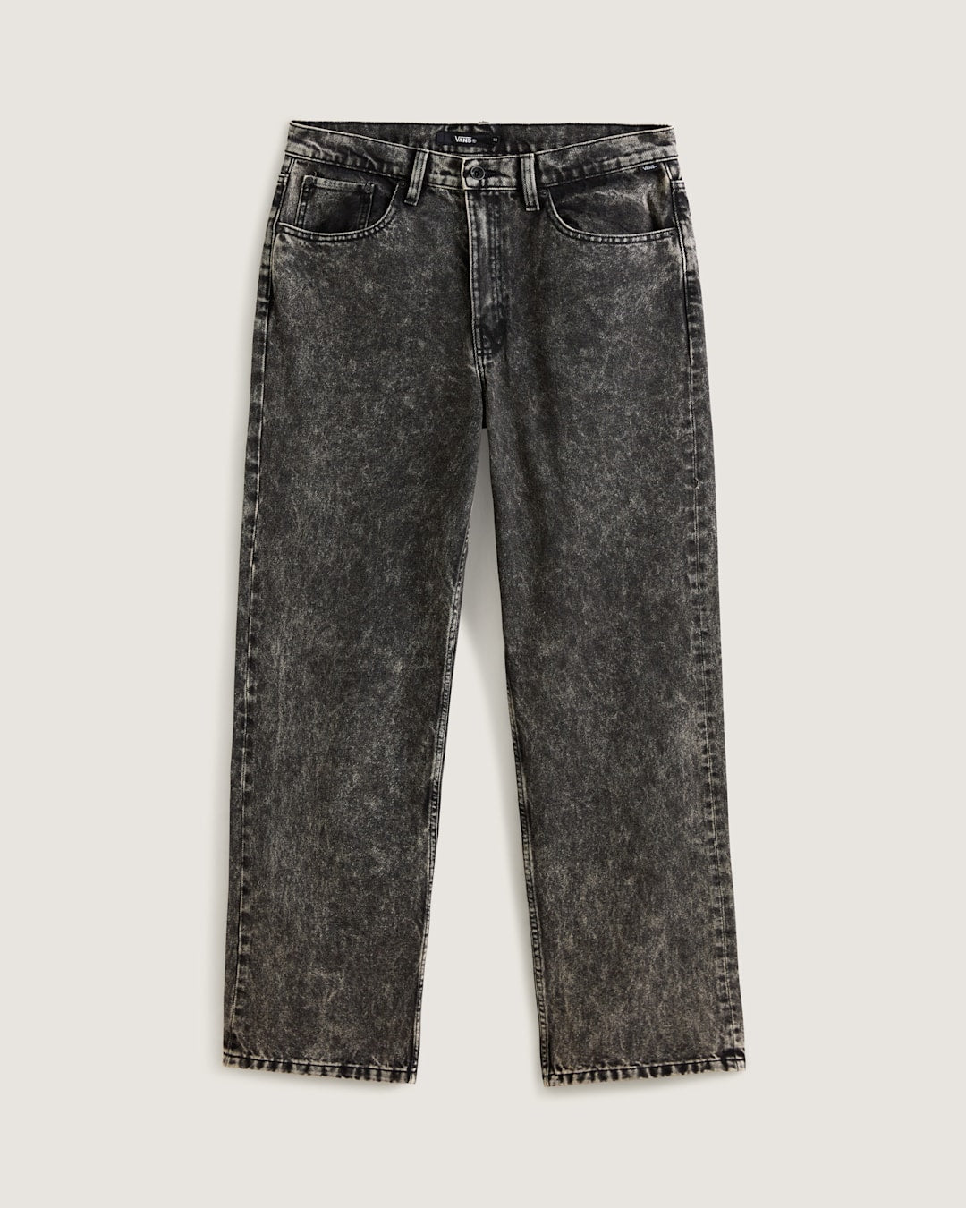 Men Vans Check-5 Loose Denim Pants in Black