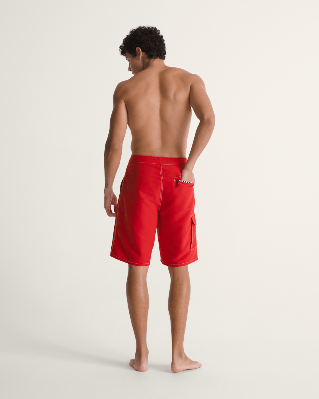 Men Vans Voyage Long Cargo Boardshorts in Racing Red