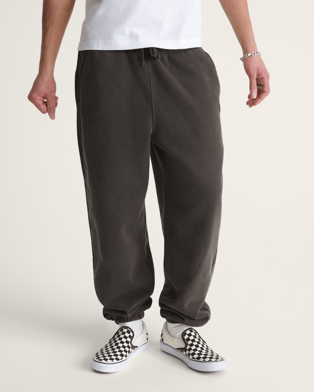 Men Vans Premium Fleece Sweat Pants in Faded Black