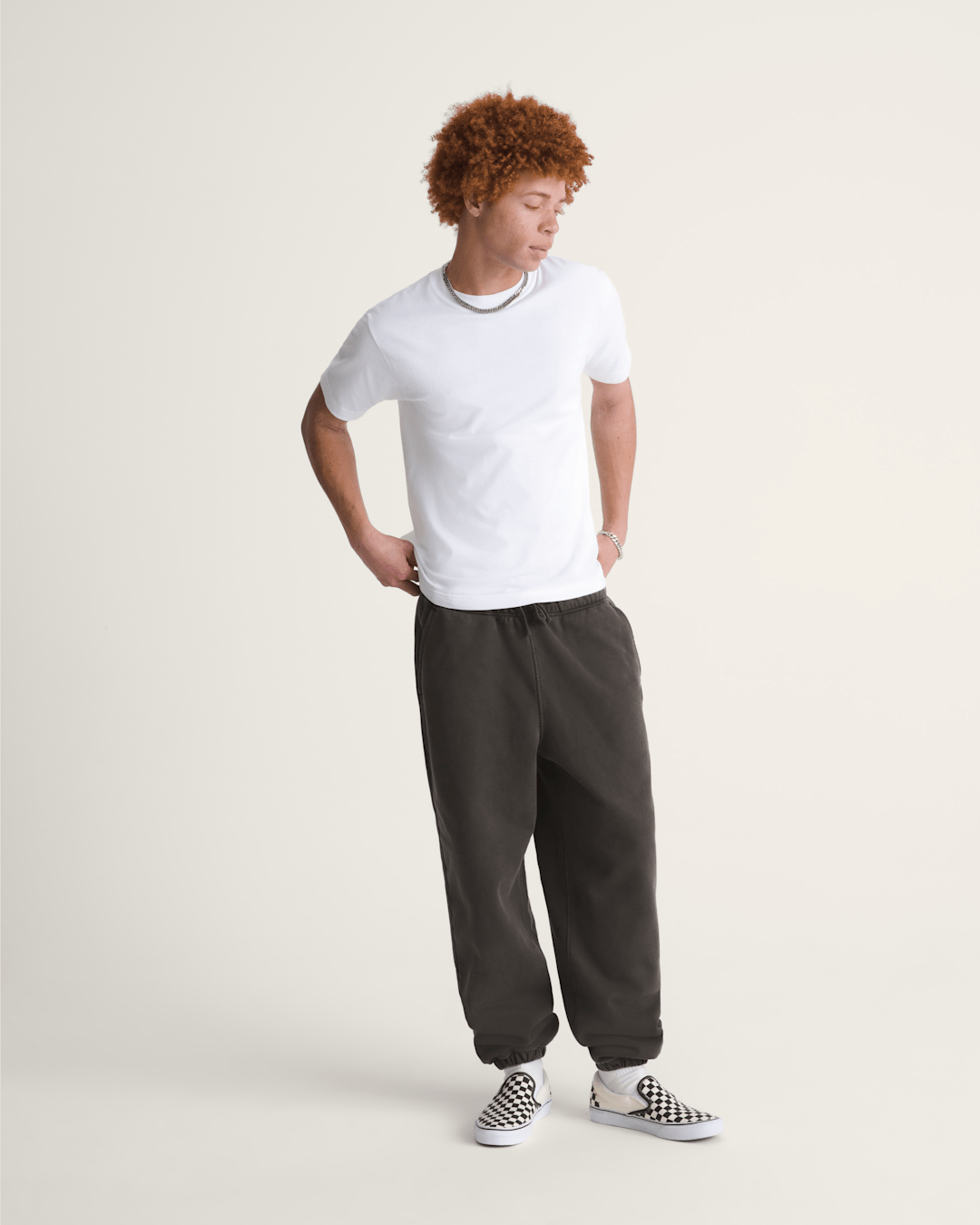 Men Vans Premium Fleece Sweat Pants in Faded Black