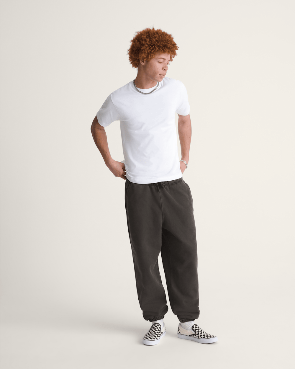 Men Vans Premium Fleece Sweat Pants in Faded Black