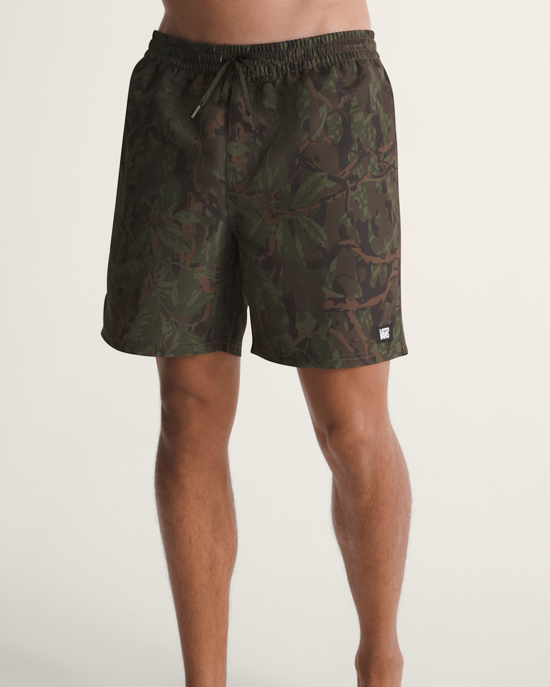 Men Vans Primary II Elastic Printed Boardshorts in Obsidian Fern Green