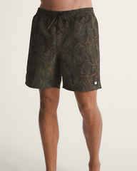 Men Vans Primary II Elastic Printed Boardshorts in Obsidian Fern Green