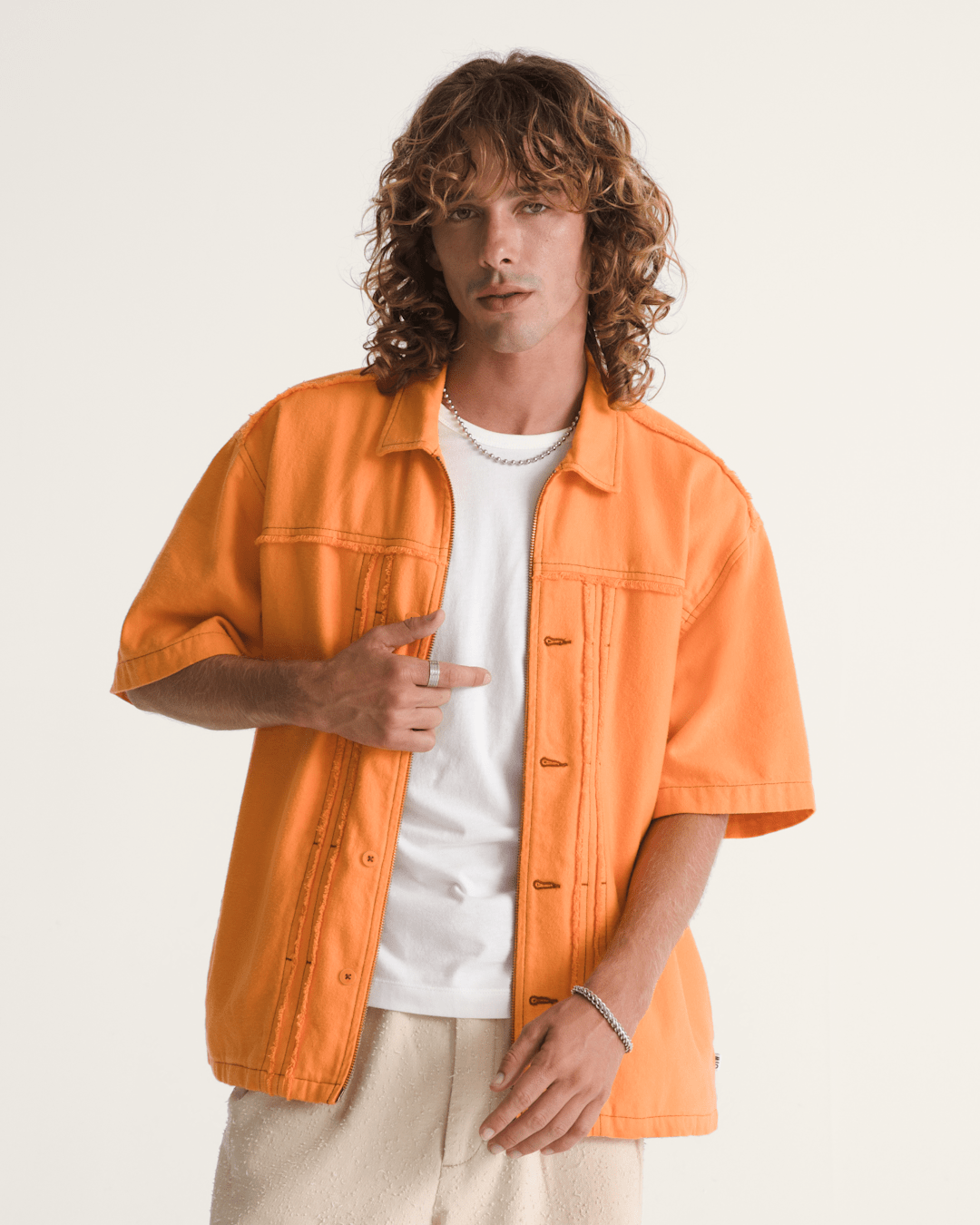 Men Vans OTW by Vans Double Edge Shirt in Sunset Orange