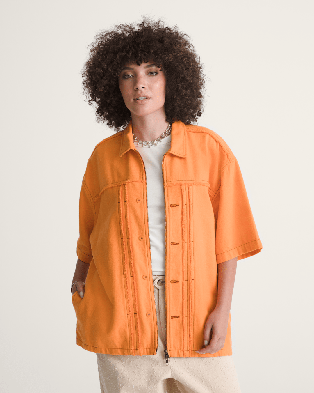 Men Vans OTW by Vans Double Edge Shirt in Sunset Orange