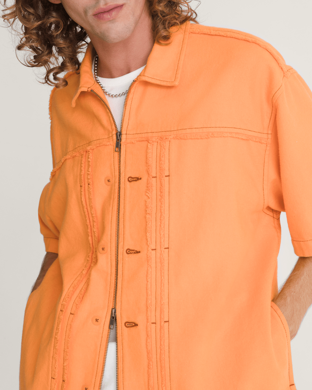 Men Vans OTW by Vans Double Edge Shirt in Sunset Orange