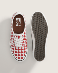 Men Vans Premium Authentic Checkerboard Shoe in Checkerboard Red / Marshmallow White