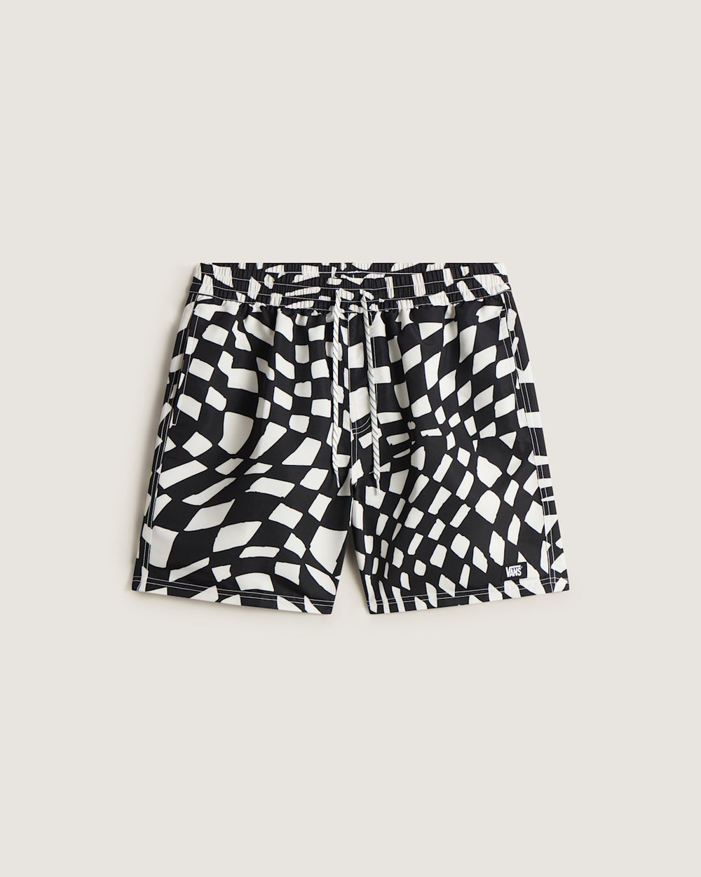 Men Vans Primary II Elastic Printed Boardshorts in Black / White