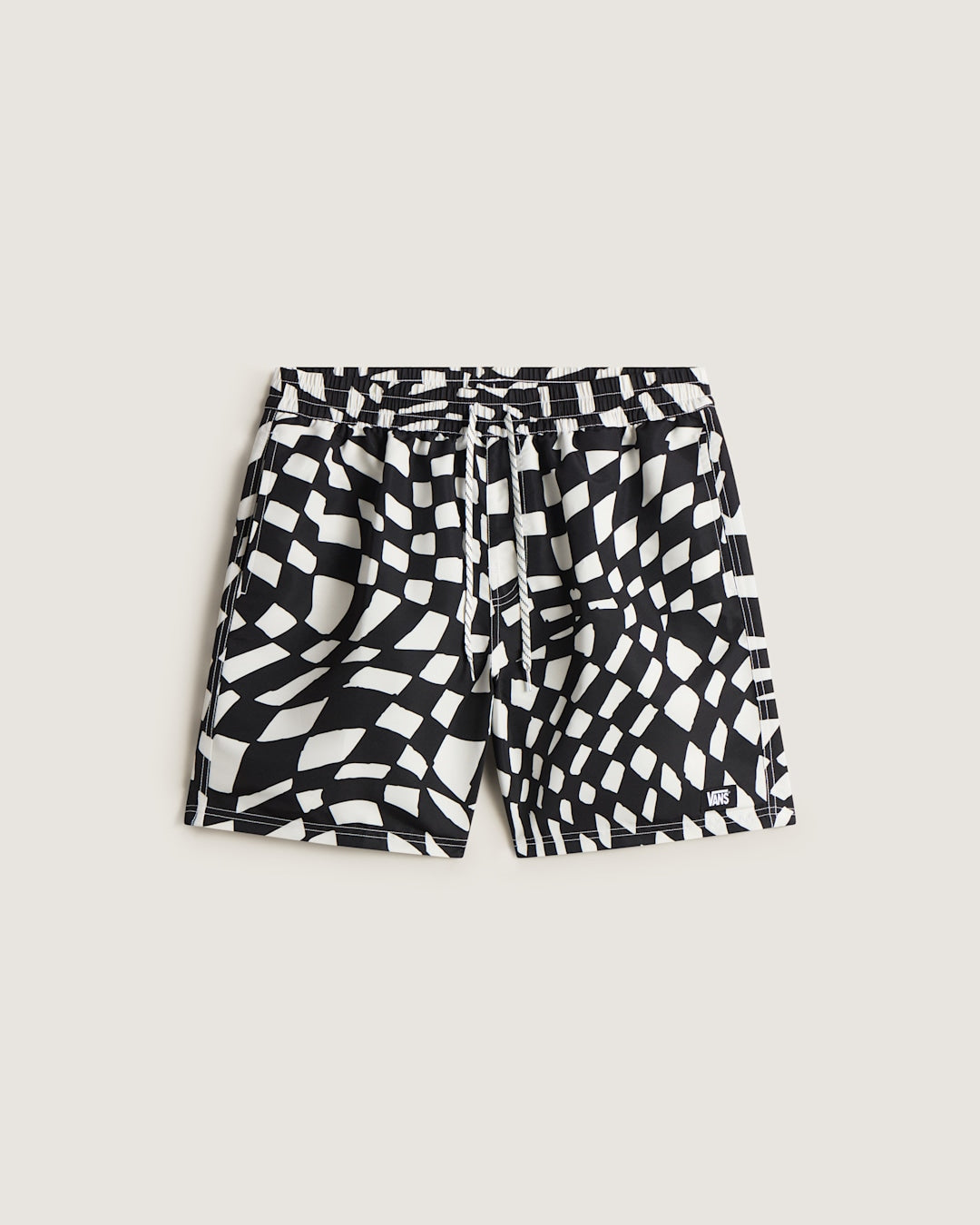 Men Vans Primary II Elastic Printed Boardshorts in Black / White