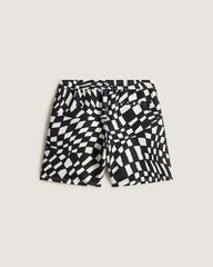 Men Vans Primary II Elastic Printed Boardshorts in Black / White
