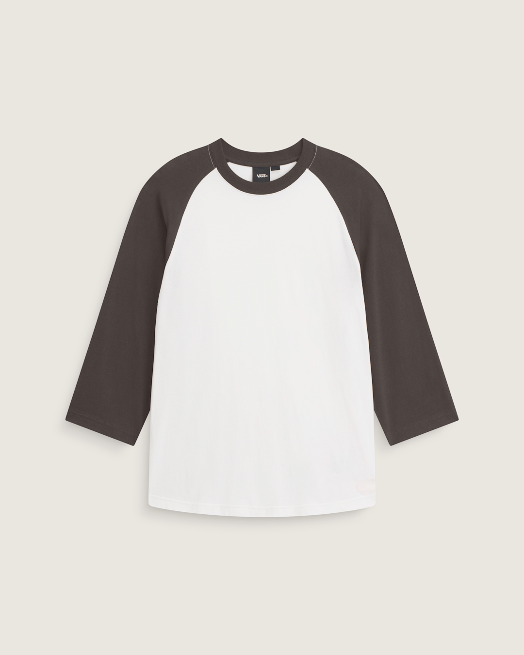 Men Vans Standard Raglan T-Shirt in Faded Black / Egret White