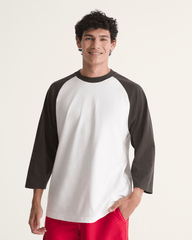 Men Vans Standard Raglan T-Shirt in Faded Black / Egret White