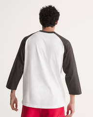 Men Vans Standard Raglan T-Shirt in Faded Black / Egret White