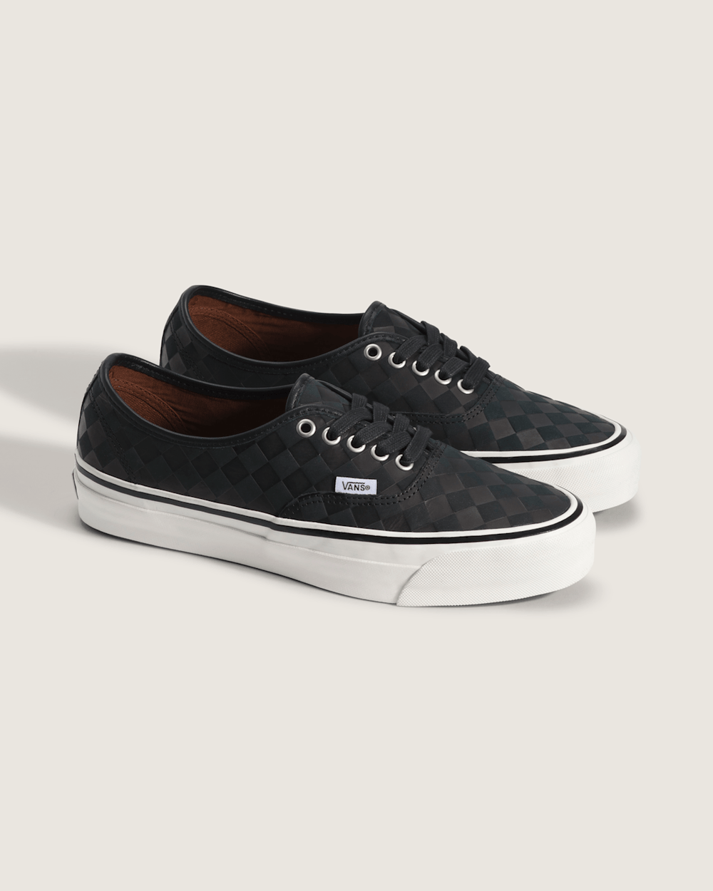 Men Vans Premium Authentic Shoe in Checkerboard Blackout
