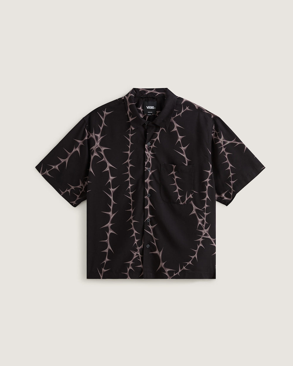 Men Vans Van Doren Printed Camp Shirt in Black