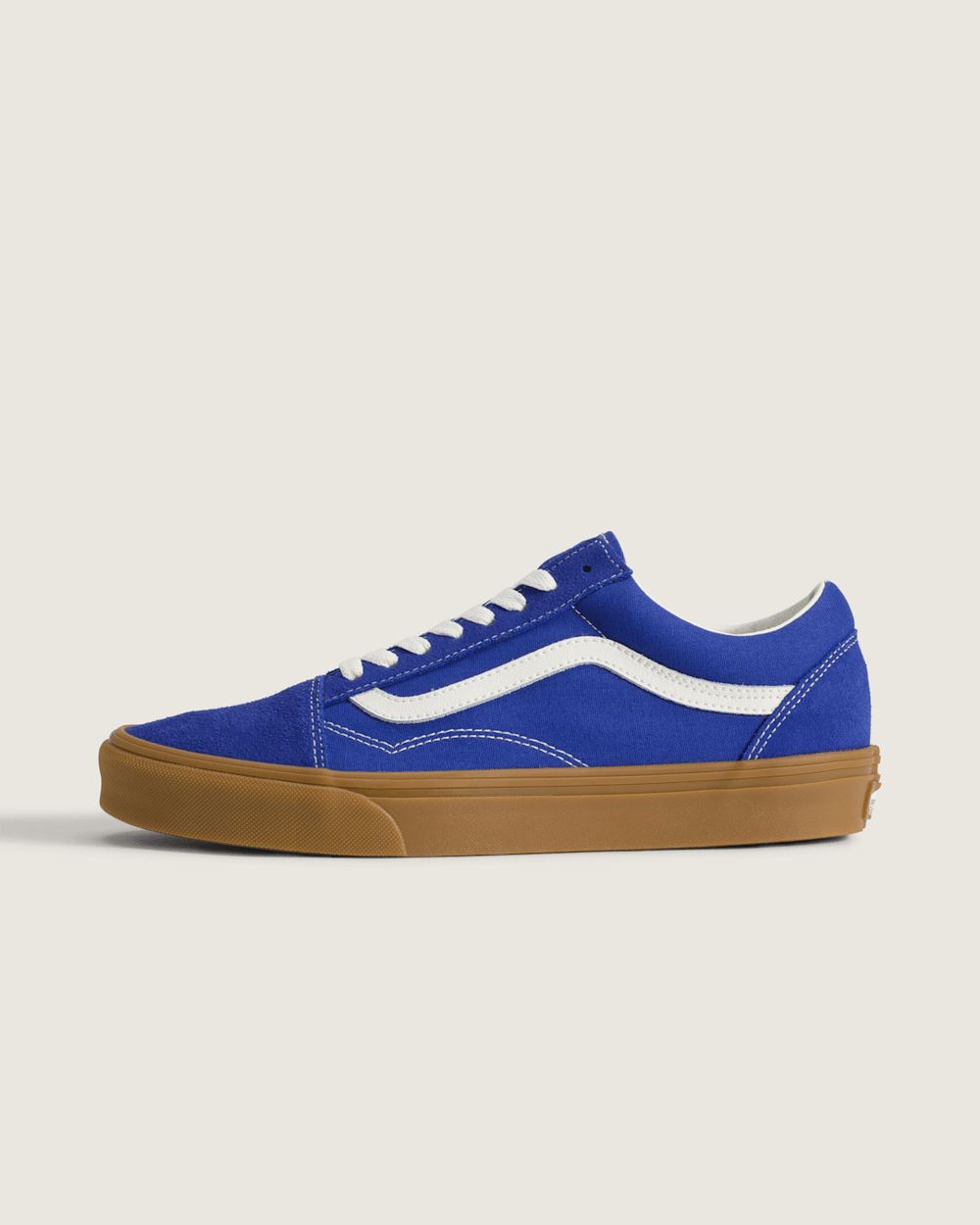 Men Vans Old Skool Shoe in Gum Royal Cobalt Blue