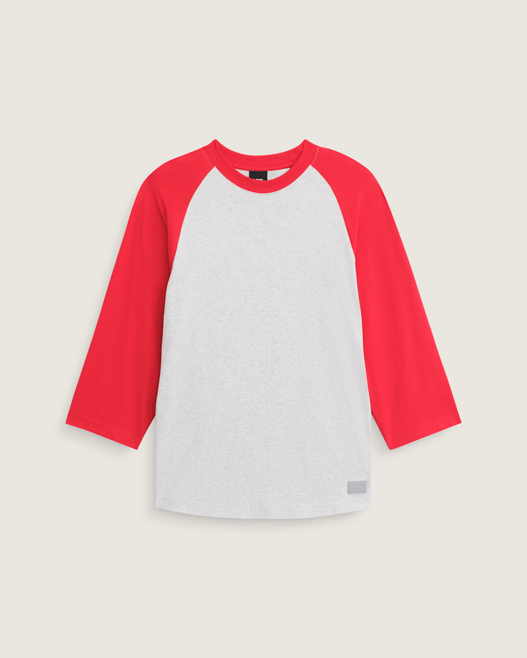 Men Vans Standard Raglan T-Shirt in Crimson Haze Red / Ash Heather Grey