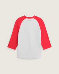 Men Vans Standard Raglan T-Shirt in Crimson Haze Red / Ash Heather Grey