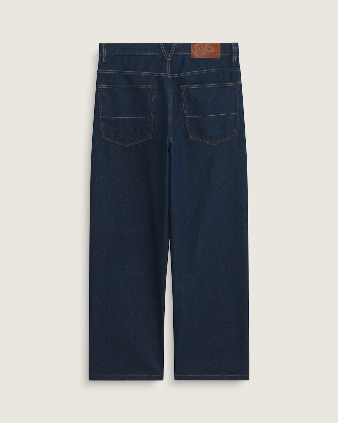 Men Vans Premium Check-5 Loose Denim Pants in Dark Rinse Blue