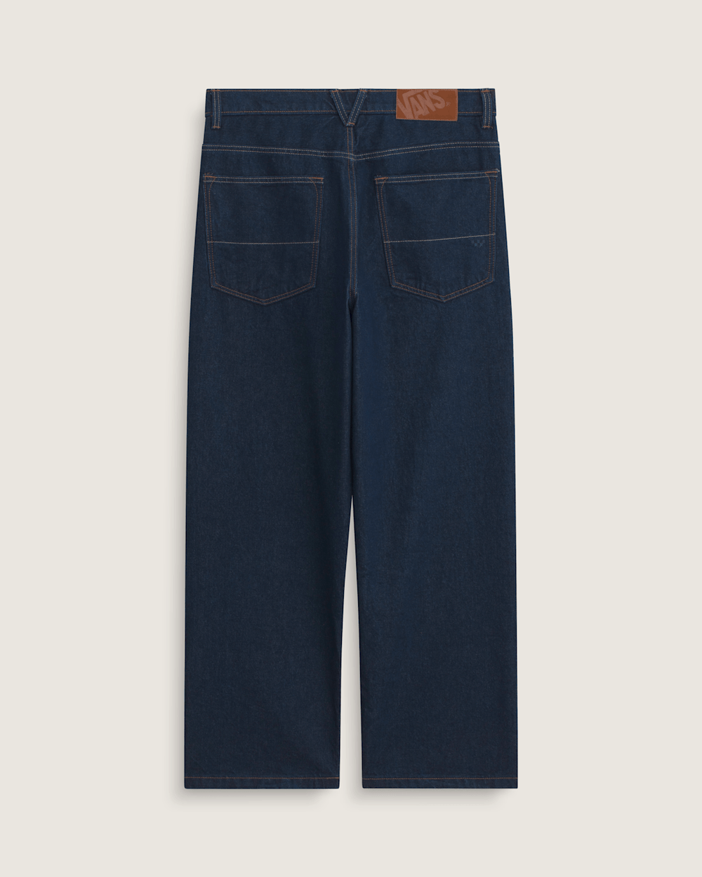 Men Vans Premium Check-5 Loose Denim Pants in Dark Rinse Blue