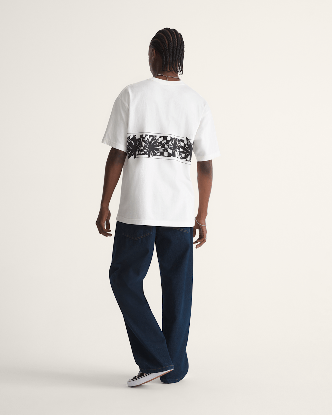 Men Vans Premium Check-5 Loose Denim Pants in Dark Rinse Blue