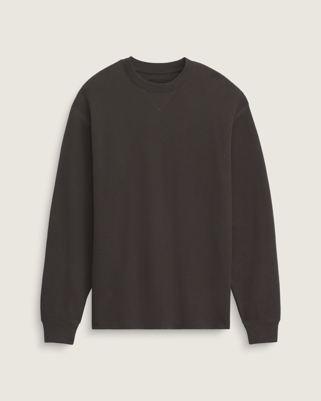 Men Vans Navigate Thermal Long Sleeve Shirt in Faded Black