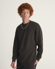 Men Vans Navigate Thermal Long Sleeve Shirt in Faded Black