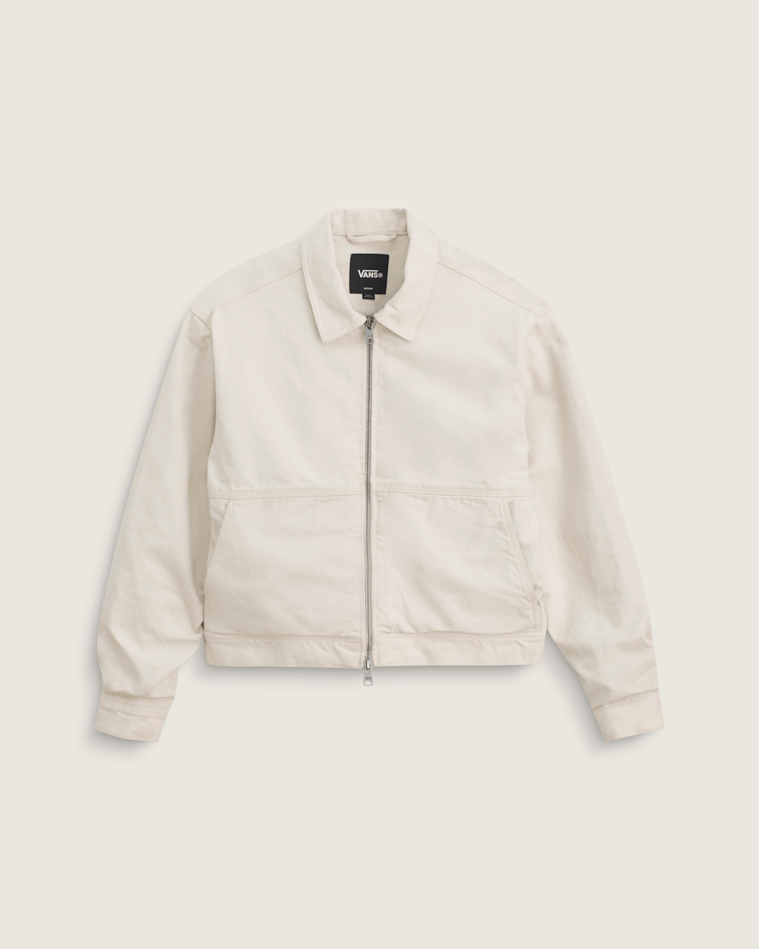 Men Vans Premium Denim Station Jacket in Natural Seed Beige