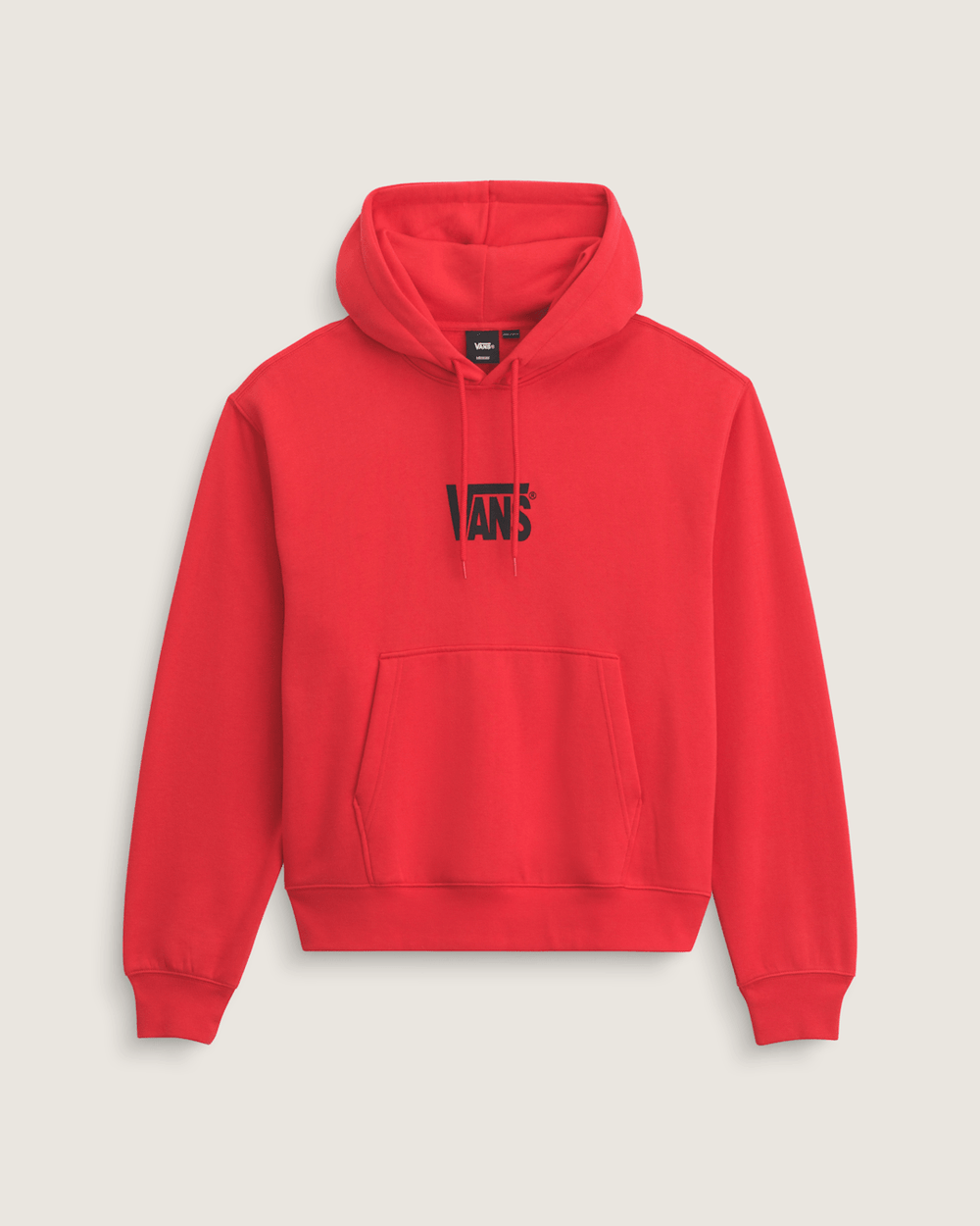 Men Vans Stretch Logo Pullover Hoodie in Crimson Haze Red