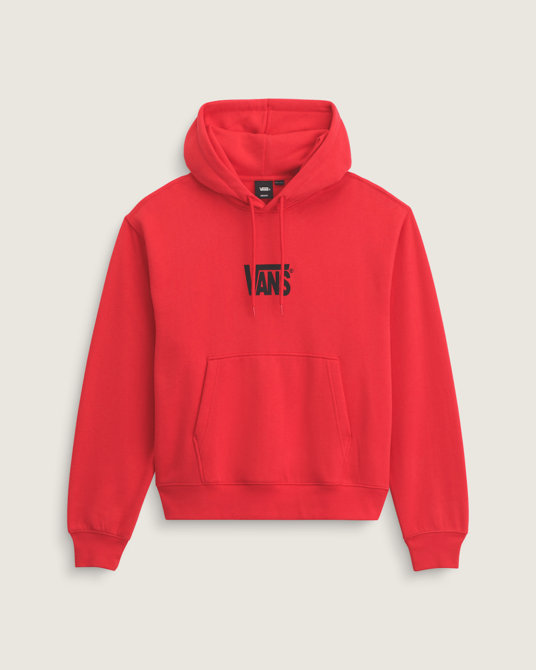 Men Vans Stretch Logo Pullover Hoodie in Crimson Haze Red