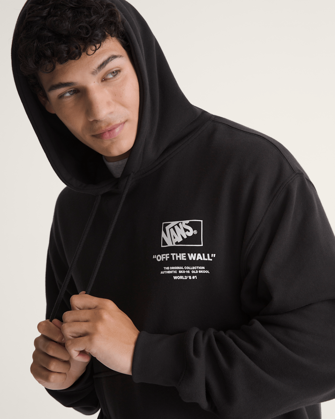 Men Vans Stacked Hi Pullover Hoodie in Black / White