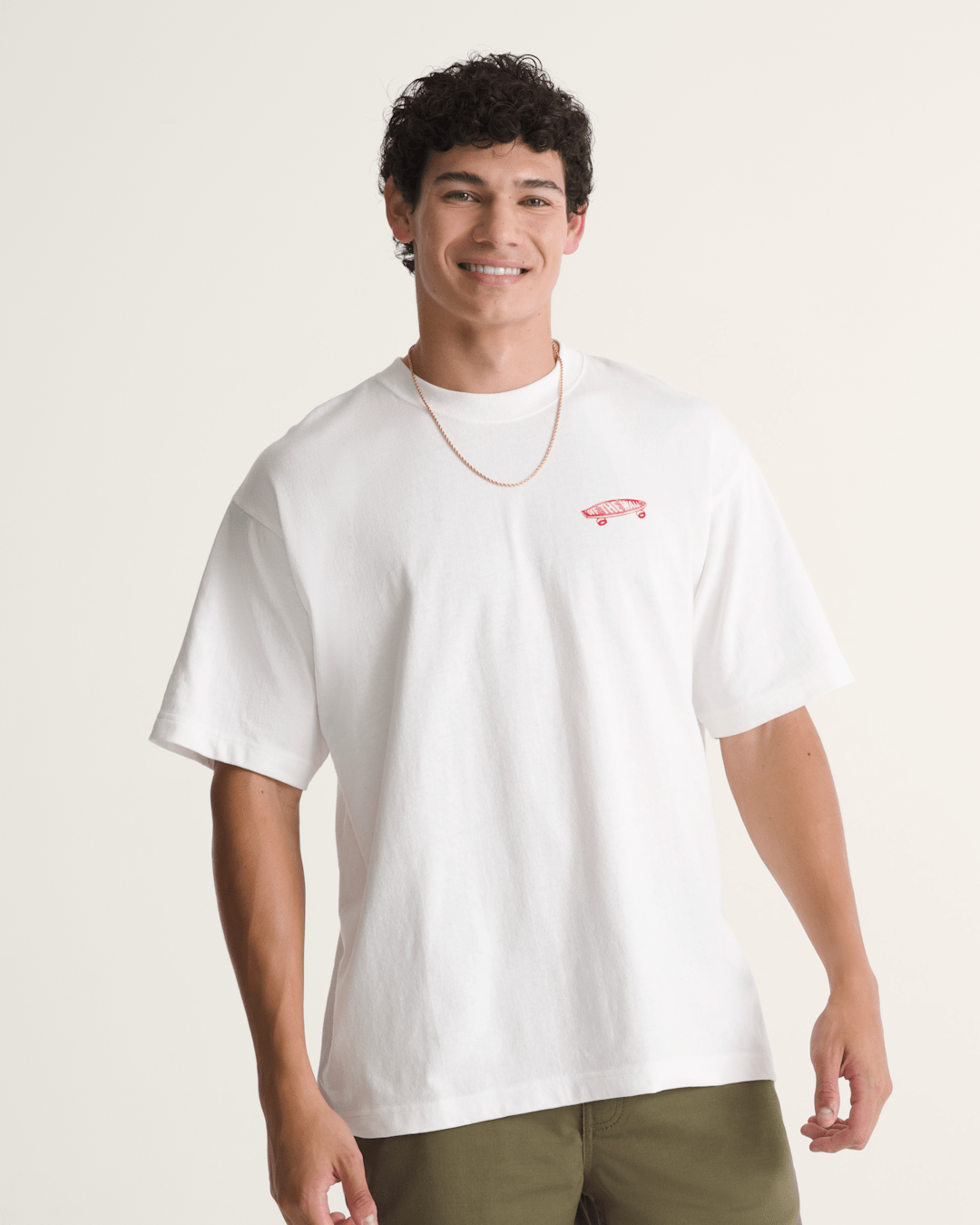 Men Vans Premium Full Deck T-Shirt in Egret White