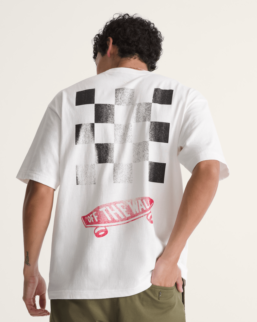 Men Vans Premium Full Deck T-Shirt in Egret White