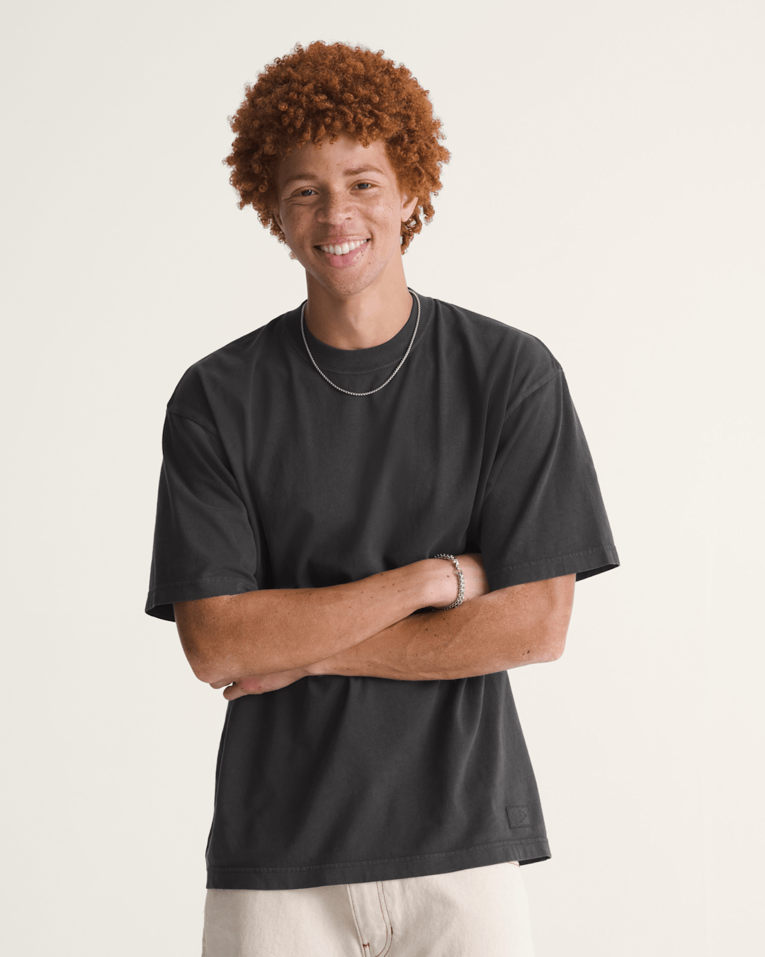 Men Vans Premium Loose Fit T-Shirt in Faded Black