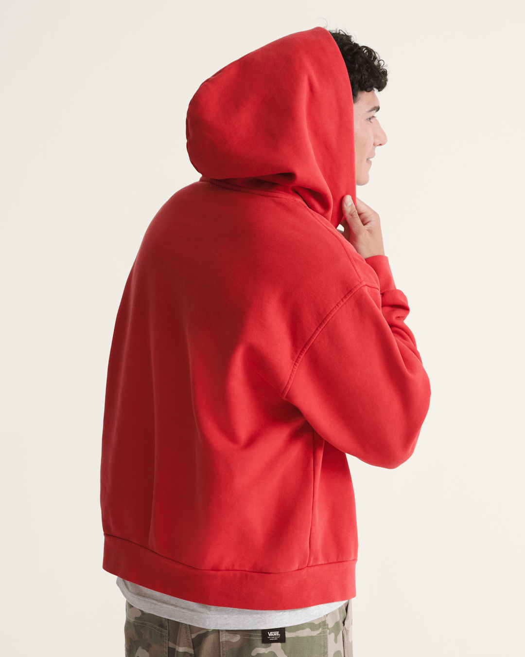 Men Vans Premium Pullover Hoodie in Crimson Haze Red